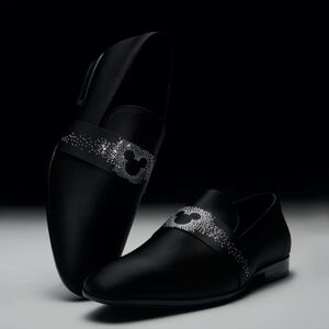 Aldo X Disney Collab 100 Anniversay Men's Black Slip-On Sequined Loafers Size 10